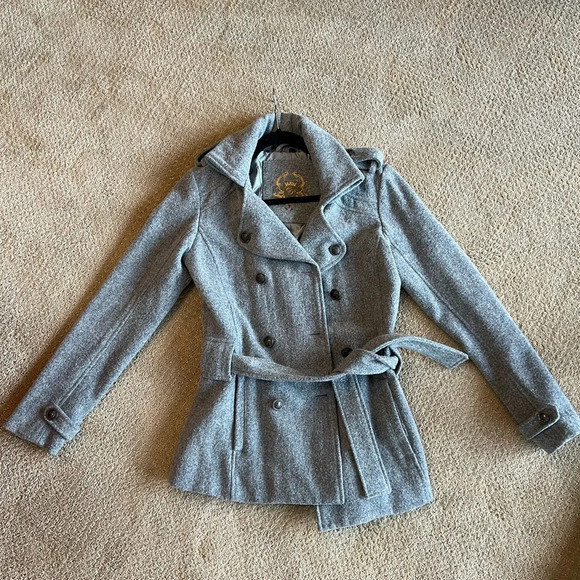 Chilli Pepper Wool Blend Double Breasted Jacket with Waist tie size small - Picture 2 of 5